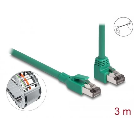 Ethernetkaapeli PROFINET Cat6 SF/UTP 90° kulmassa 3 m vihreä