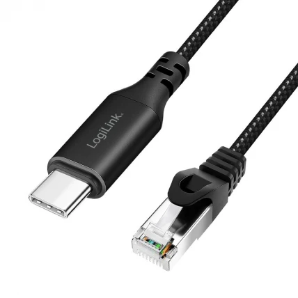 USB 3.2 Type-C – RJ45 kaapeli, 1 Gbps, 3 m