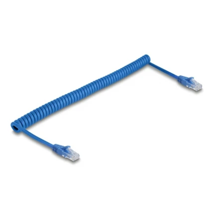 Delock RJ45 Kierrekaapeli Cat.6 UTP 1,3 m - 3,3 m sininen