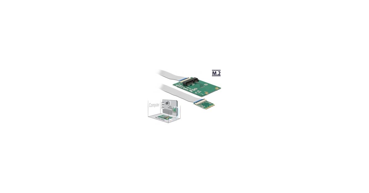 DeLOCK 65228 Convertitore MiniPCIe Half Size A Full Size, Adattatore Riser Per PC