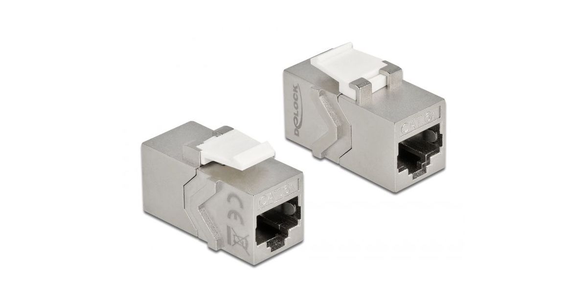 Delock Keystone moduli RJ45 jack to RJ45 jack Cat.6A | Triosoft Oy