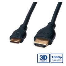 HDMI High Speed kaapeli 4K 30Hz, HDMI uros - HDMI mini uros 2 m