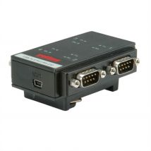 USB 2.0–RS232 -sovitin, DIN-kiskoon, 4 porttia
