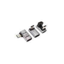 USB-C->USB-C 180° 40Gbps PD 240W, 3 kpl erilaista adapteria