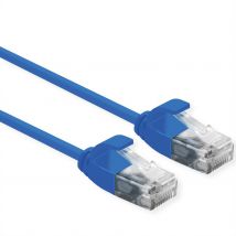 Ethernet Cat.6A U/UTP (Class EA) Data Center kaapeli, LSOH, Slim, sininen, 1 m 10 kpl