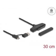 USB 5 Gbps - 2,5" SATA 6 Gb/s -muunnin USB Type-C - tai USB Type-A -liitännällä