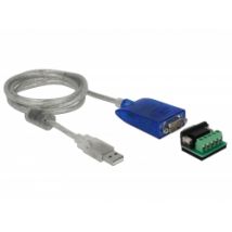Delock USB-A-sovitin sarjaan RS-422/485 DB9, ylijännitesuoja 600 W ja laajennettu lämpötila-alue