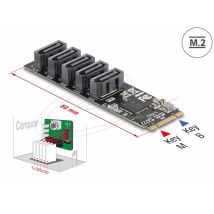 Delock M.2 2280 Key B+M -ohjain 5 x SATA -liitäntään