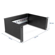 10" DIN-kisko paneeli 2U musta
