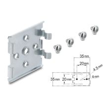 Delock DIN-kisko klipsikiinnike, 5 kiinnitysreikää, vaaka- tai pystysuora asennus