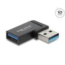 Delock-sovitin USB 10 Gbps Type-A uros-naaras, vasenkulmainen