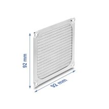 Delock tuuletinritilä alumiinia 92 x 92 mm, pölysuoja ruostumatonta terästä