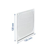 Delock tuuletinritilä alumiinia 120 x 120 mm, pölysuoja ruostumatonta terästä