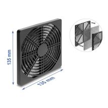 Delock tuuletinritilä pölysuodattimella 135 x 135 mm musta