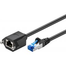 Ethernet jatkokaapeli Cat.6A S/FTP (PiMF) ruuvikiinnityksellä, musta 1,5m