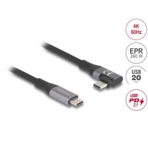 Delock USB-C 20 Gbps uros-uros kulma PD 3.1 240 W E-Marker 2m