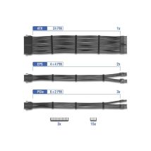 Delock virtajatkokaapelisetti 30 cm, 6 osaa, (1 x 24-pin, 2 x 4 + 4-pin EPS, 3 x 6 + 2-pin PCIe), musta