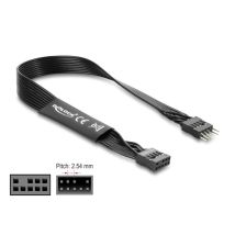 Delock HD Audio litteä emolevyn jatkokaapeli 9-pin uros - naaras 30 cm, musta