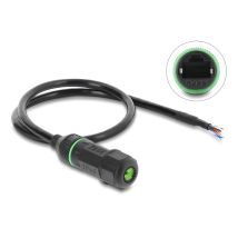 Delock RJ45-naarasliitin ja avoimet johdonpäät Cat.6. Kierre M16,8 x 1,5 mm 50 cm musta