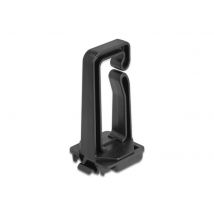 Delock kaapelikiinnike 70 x 24 mm asennuslevyllä DIN-kiskoon kiinnitykseen, musta