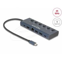 Delock USB-C telakka HDMI / USB / Gigabit LAN / PD 3.0 90 W kytkimillä