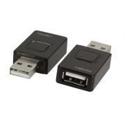 USB 2.0 -sovitin, USB-A / M - USB-A / F, nopea lataus, musta