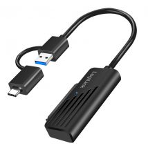 USB-A/USB-C 2-in-1 - SATA-sovitin, USB 3.2 Gen1 -yhteensopiva, musta