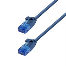 Ethernet Cat.6A kytkentäkaapeli, SLIM 3,8 mm U/UTP LSZH, sininen, 2,00 m, SlimLine
