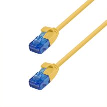 Ethernet Cat.6A kytkentäkaapeli, SLIM 3,8 mm U/UTP LSZH, keltainen, 2,00 m, SlimLine
