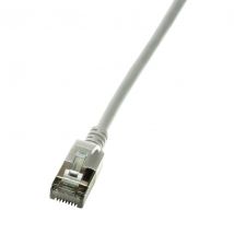 Ethernetkaapeli CAT.6A Ultraflex SlimLine, harmaa, 0.2m