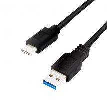 Logilink USB 3.2 Gen 1 -kaapeli, USB-C / uros - USB-A / uros, musta, 0.50m