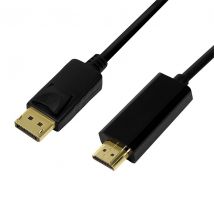 DisplayPort-kaapeli, DP/uros - HDMI-A/uros, 4K/30 Hz, musta, 2 m