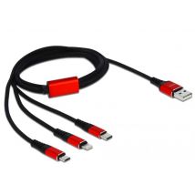 Delock 3in1 latauskaapeli Lightning / Micro USB / USB-C 1m