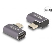 Delock USB-sovitin kulmalla oikea/vasen 40 Gbps USB Type-C uros-naaras metallinen