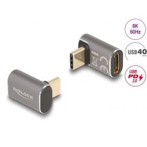 Delock USB-sovitin kulmalla 40 Gbps USB Type-C uros-naaras metallinen