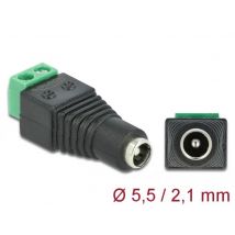 Riviliitin adapteri 2 pin - DC 5.5 x 2.1 mm naaras