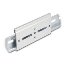 DIN kiskon kiinnitysklipsi, 7 asennusreikää, 100,0 x 47,8 mm hopea