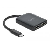 Delock USB-C/Thunderbolt 3 - 2 x HDMI splitteri 4K 60 Hz