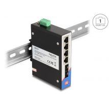 Delock Industrial Gigabit Ethernet kytkin 4-Port RJ45 + 2-Port SFP DIN-kiskoon
