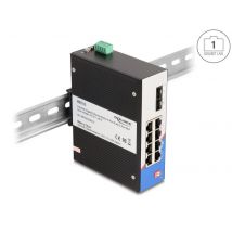 Delock Industrial Gigabit Ethernet kytkin 8-Port RJ45 + 2-Port SFP DIN-kiskoon