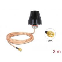 Delock LTE antenni SMA plug 2 dBi ympärisäteilevä liitäntäkaapelilla (RG-316U, 3 m) ulkokäyttöön musta