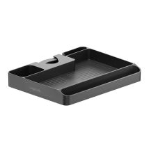 Monitorivarteen säilytystaso, tankokiinnitys Ø 3–4,8 cm, enint. 3 kg, 22,4 x 17,6 x 3 cm