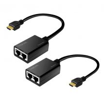 HDMI-extender lähiverkon yli, 30 m, 1080p/60 Hz, Pigtail, 0,3 m