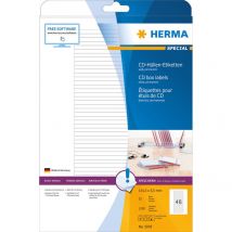 HERMA selkäetiketti CD-koteloon A4 valkoinen 114,3x5,5 mm paperi 1200 kpl.