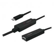 LogiLink USB 2.0 USB-C uros - USB-A naaras 20m aktiivijatkokaapeli