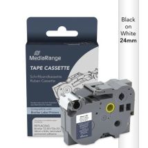 Yhteensopiva tarranauha Brother Tze251 24mm x 8m musta teksti valkoisella pohjalla