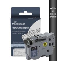 Yhteensopiva tarranauha Brother valkonen teksti mustalla 24mmx8m