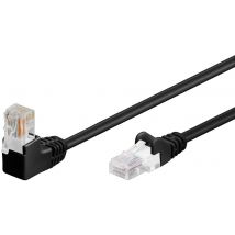 Ethernetkaapeli 1x 90° kulmalla Cat 5e U/UTP musta 0,25m