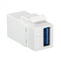 Keystone-liitin USB-A 3.0 naaras> naaras, leveys 16,7 mm, valkoinen