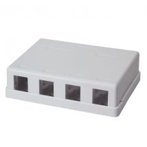 Keystone pinta-asennettava laatikko 4 porttia UTP, valkoinen